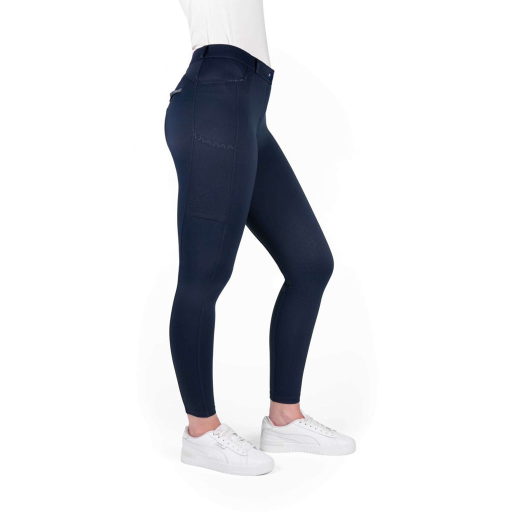 EQUITHÈME Pantalón de Equitación Capucine Agarre de rodilla Navy