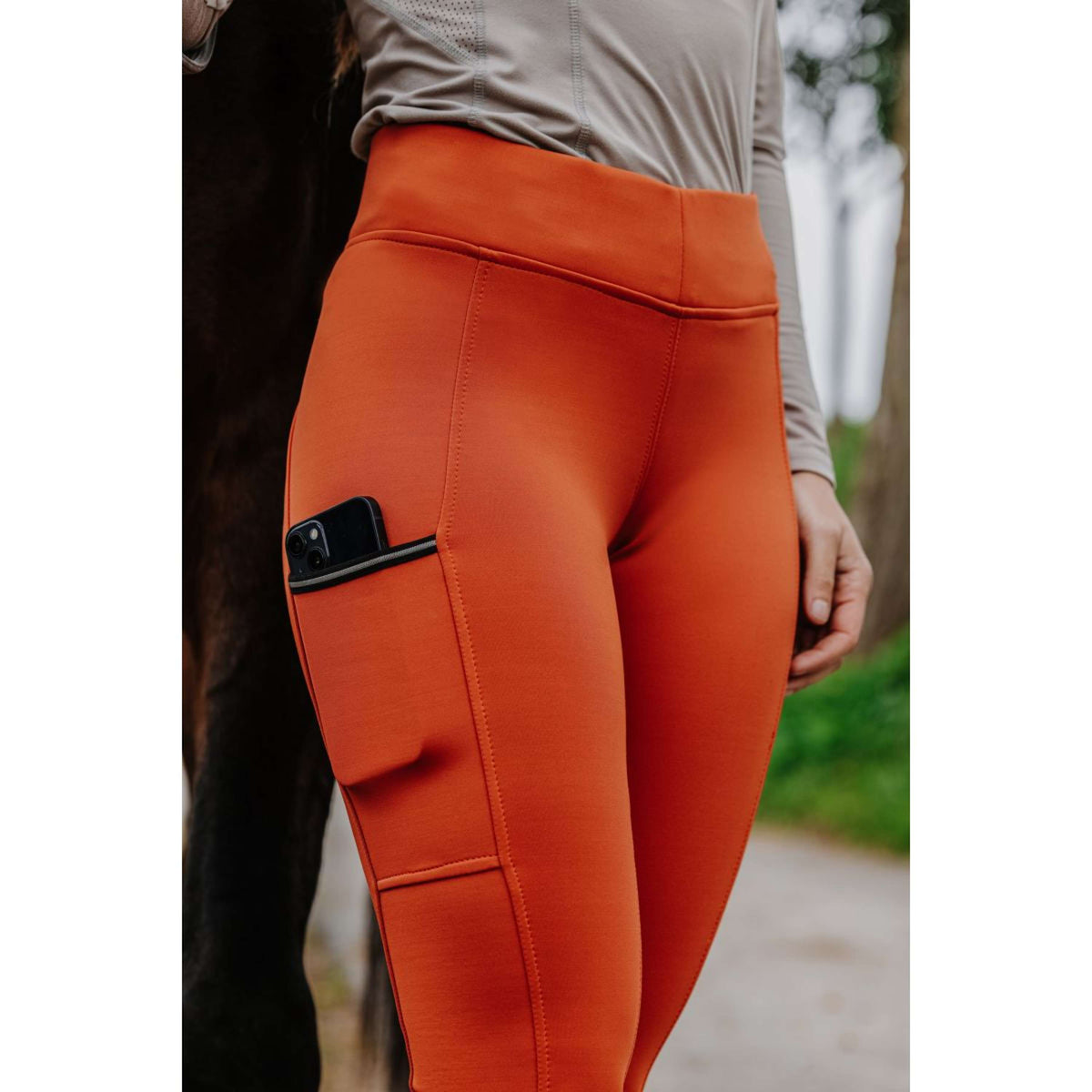 EQUITHÈME Legging de Equitación Brigitte Naranja