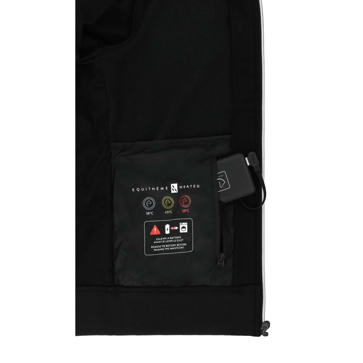 EQUITHÈME Sudadera con capucha y cremallera Heated Owen Negro