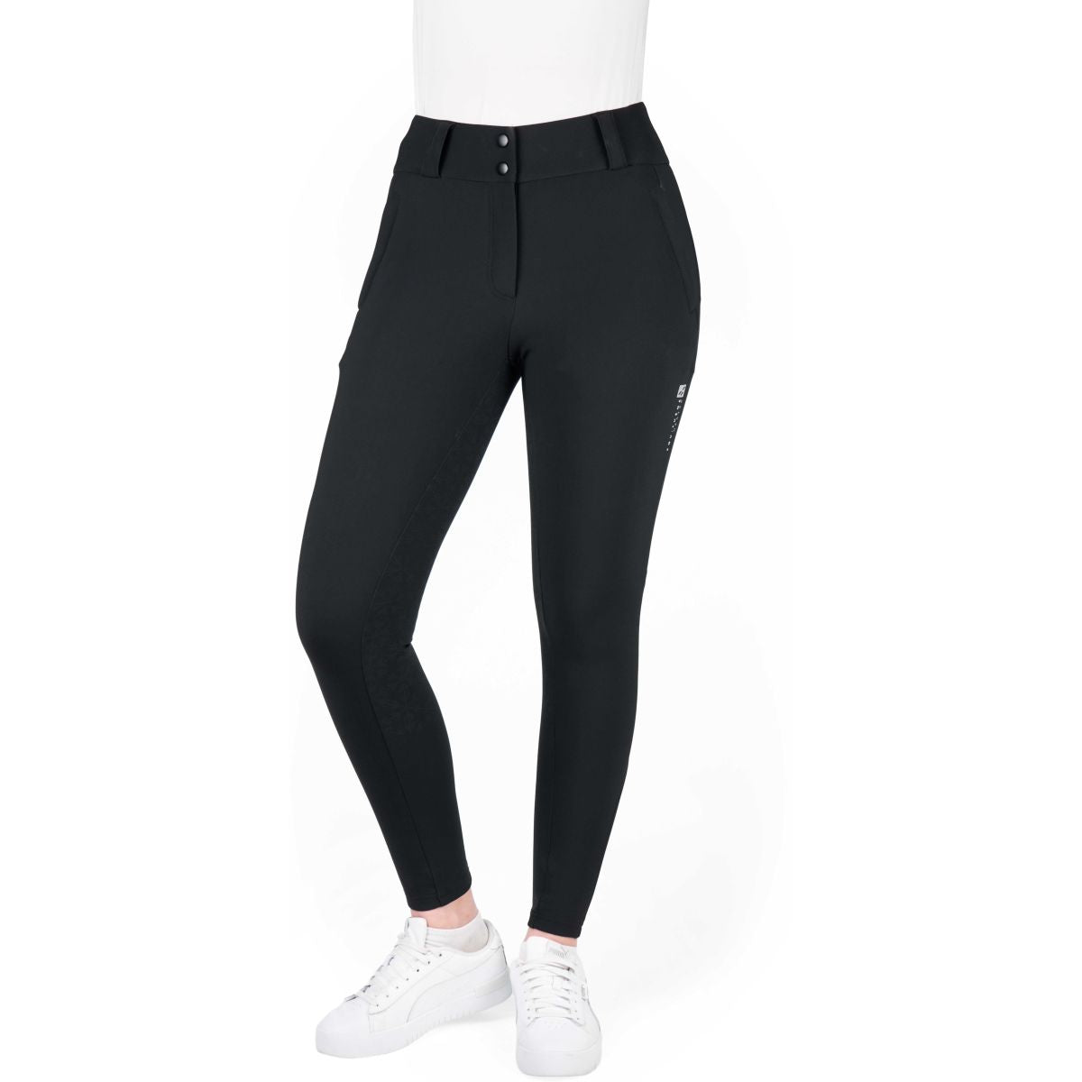 EQUITHÈME Pantalón de Equitación Sierra Full Grip Negro