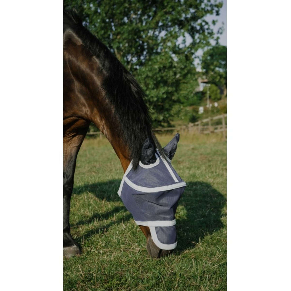EQUITHÈME Máscara Antimoscas Hoop con Protección UV Navy