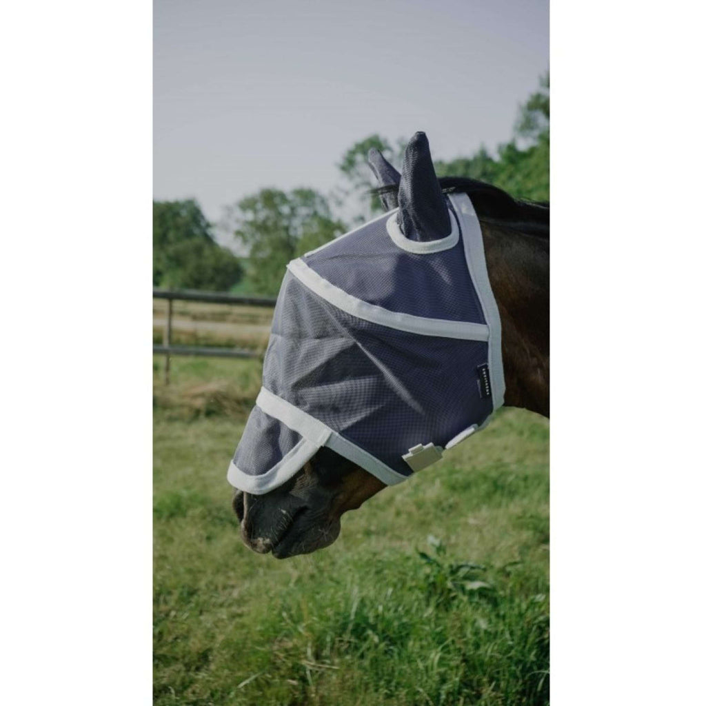 EQUITHÈME Máscara Antimoscas Hoop con Protección UV Navy