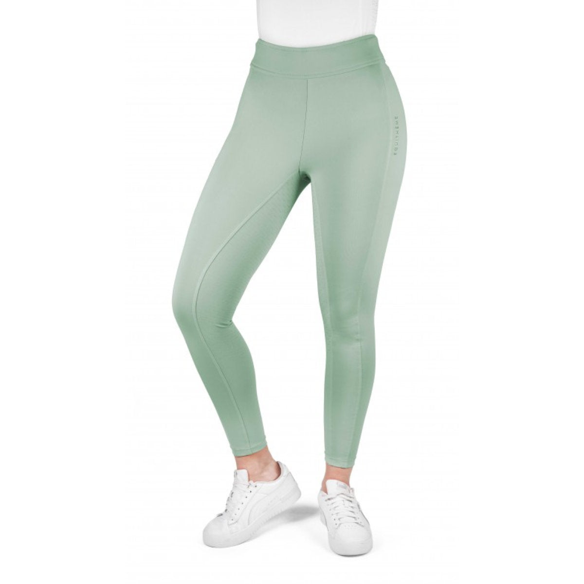 EQUITHÈME Legging de Equitación Birdy Full Grip Verde claro