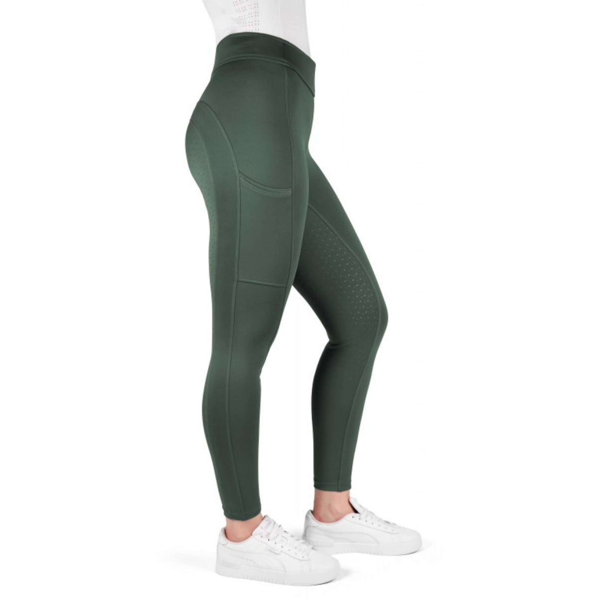 EQUITHÈME Legging de Equitación Birdy Full Grip Khaki