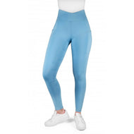 EQUITHÈME Legging de Equitación Fanny Full Grip Azul Claro