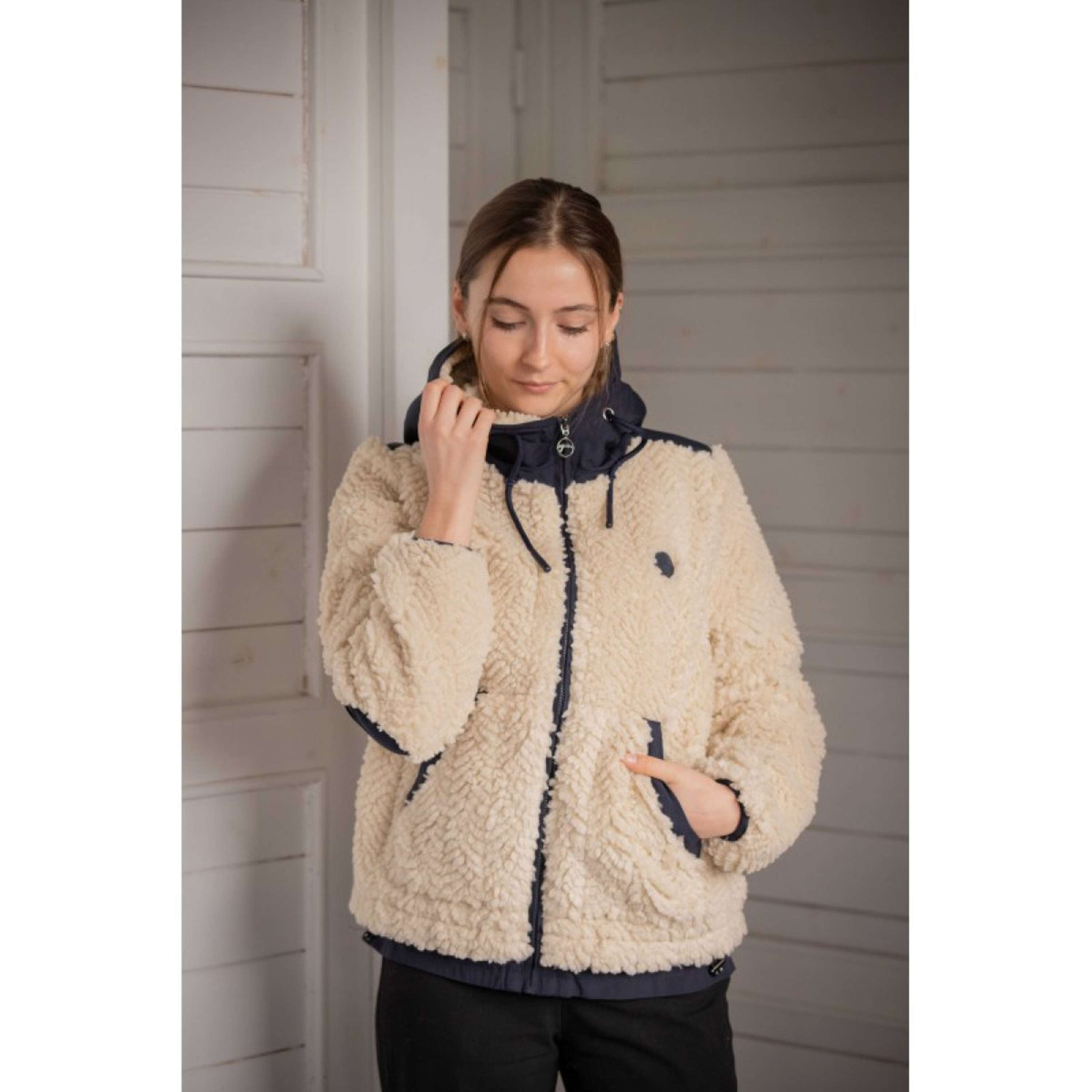 Pénélope Sudadera con capucha y cremallera Léontine Ecru