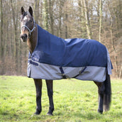 EQUITHÈME Turnout Rug Tyrex Cuello Alto 600D 300g Marino/Gris Puntos