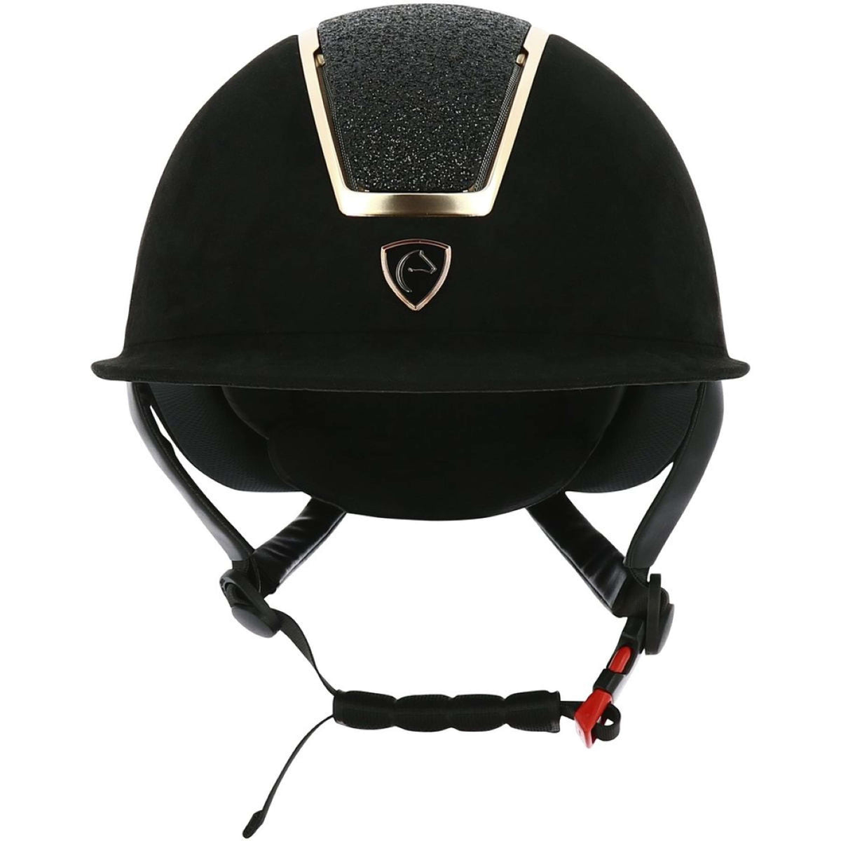 EQUITHÈME Casco Glint Lamé Negro/Oro Rosa