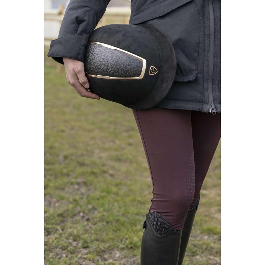 EQUITHÈME Casco Glint Lamé Negro/Oro Rosa