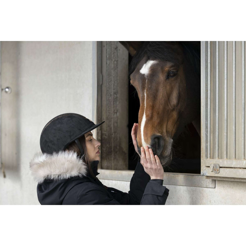 EQUITHÈME Casco Glint Lamé Negro/Oro Rosa