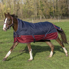 EQUITHÈME Alfombra de Exterior Tyrex 1200D 0g con Media Cuello Navy/Bordeaux
