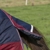 EQUITHÈME Alfombra de Exterior Tyrex 1200D 0g con Media Cuello Navy/Bordeaux