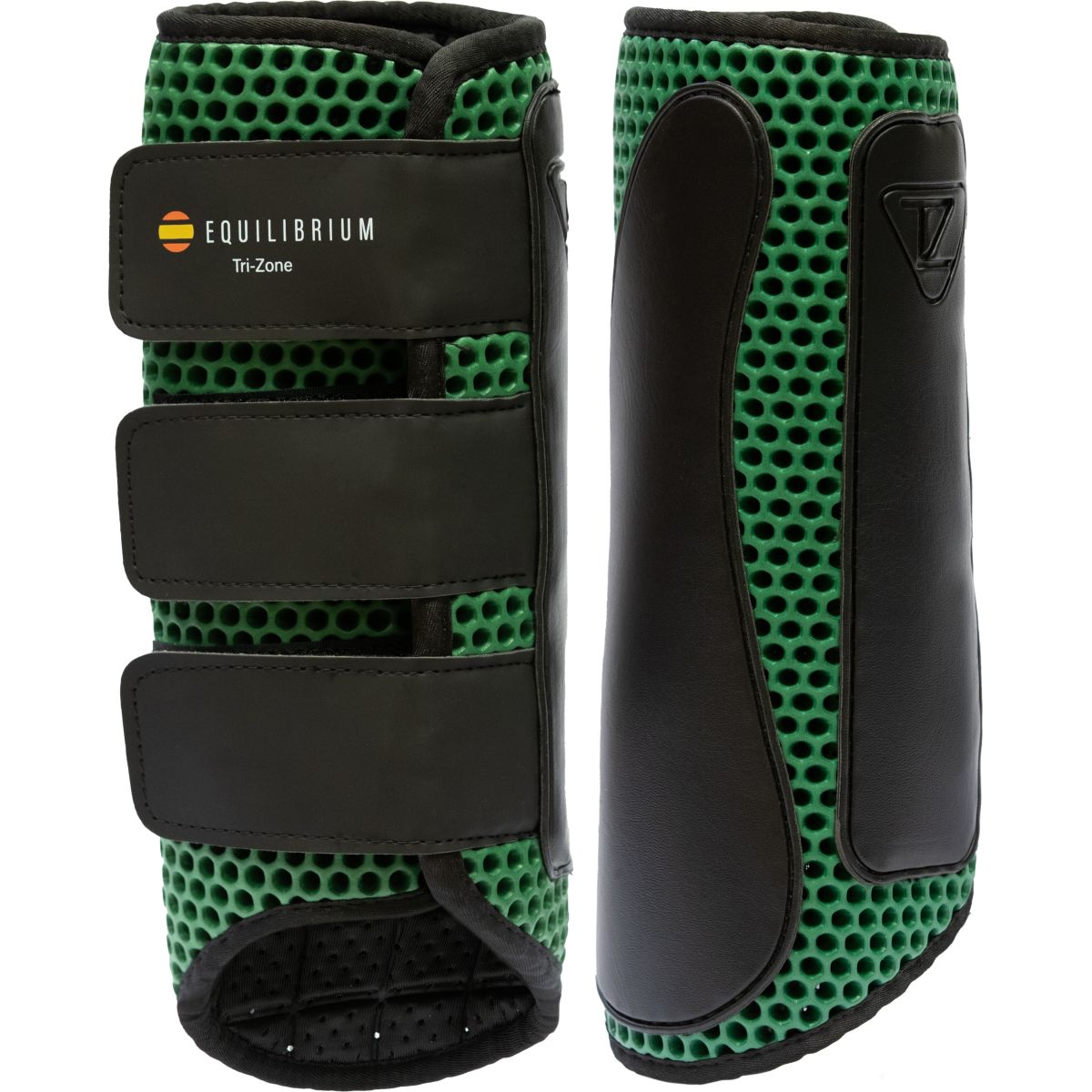 Equilibrium Protectores de piernas Tri-Zone Impact Sports Atrás Hunter Green