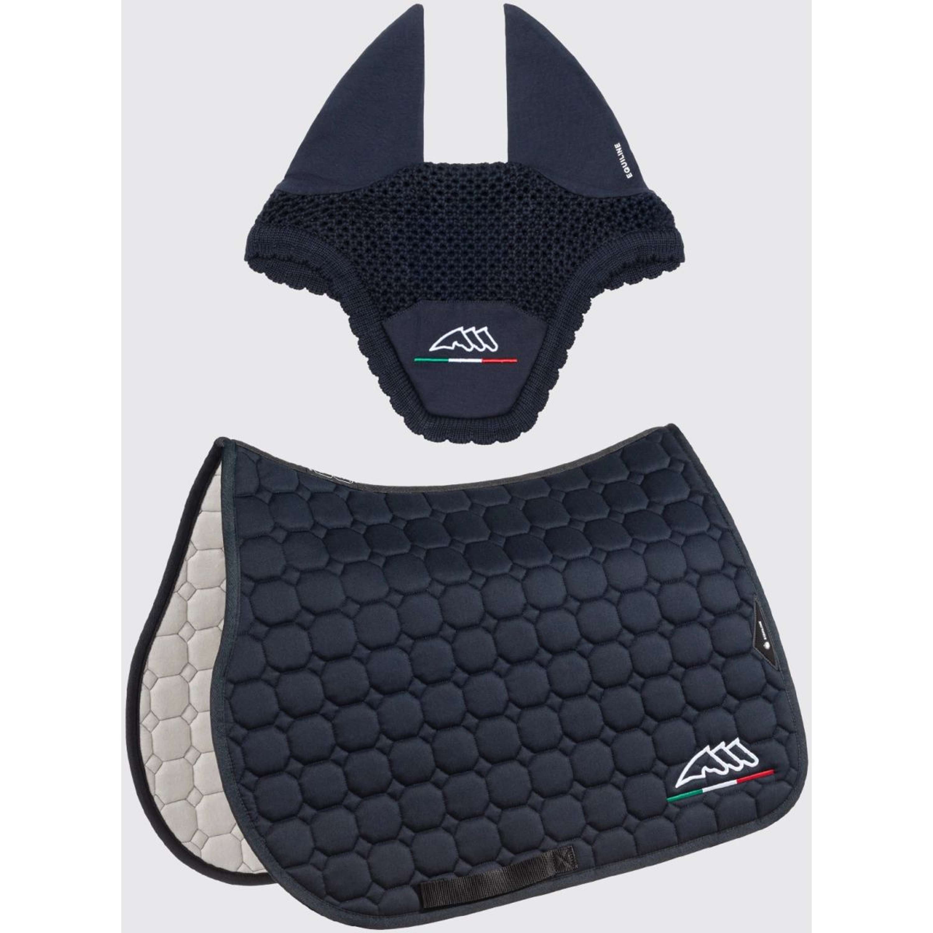 Equiline Almohadilla de Montura y Mosquero Saltando Octagon Eqflaggy Navy