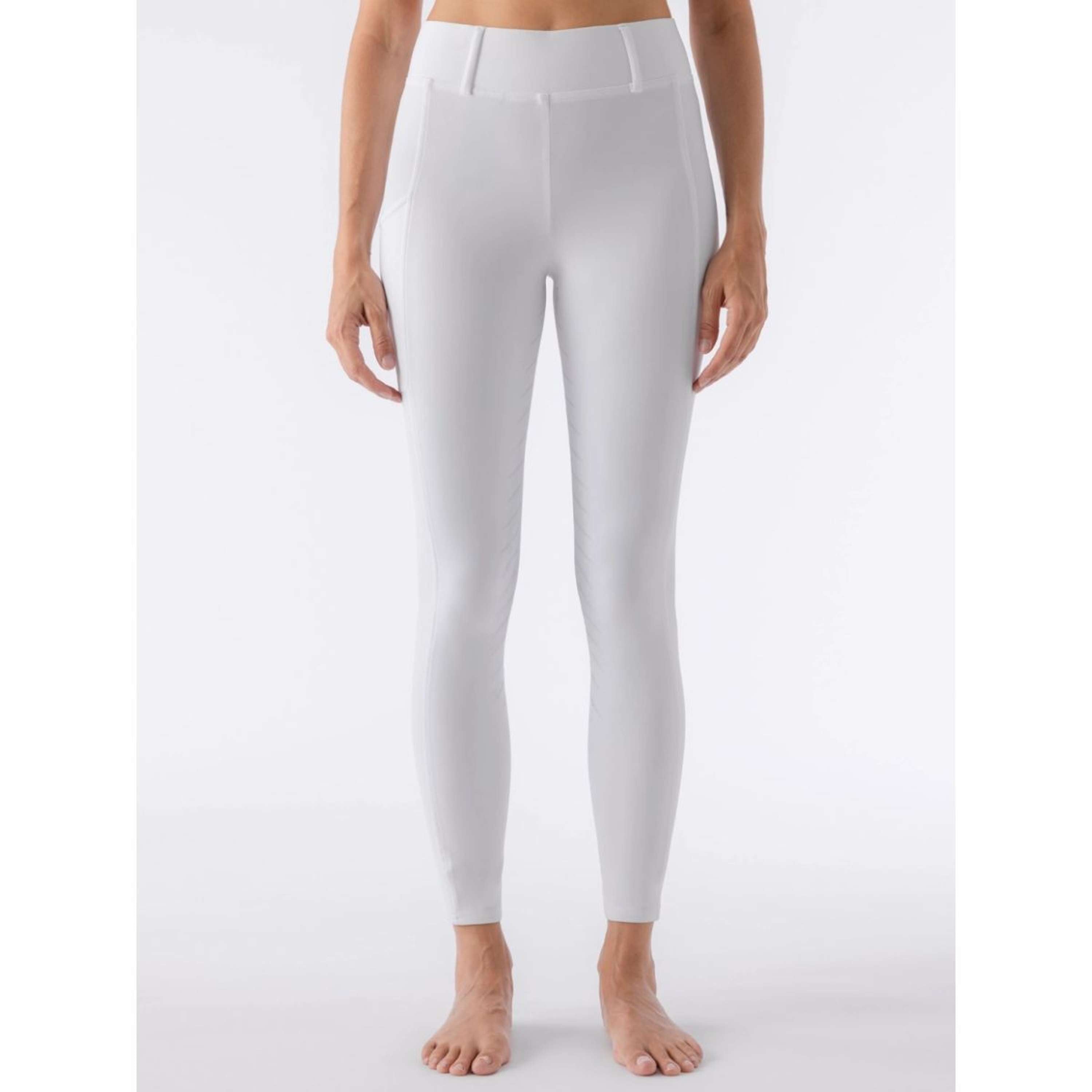 Equiline Legging de Equitación Carbef Full Grip Blanco