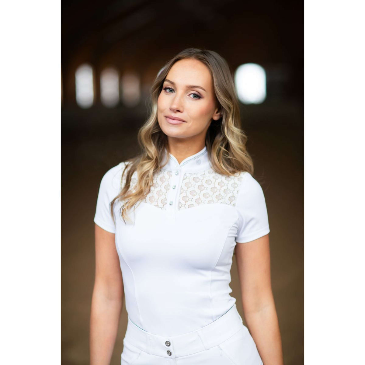 Equestrian Stockholm Camiseta de Competición Crystal Champion Blanco