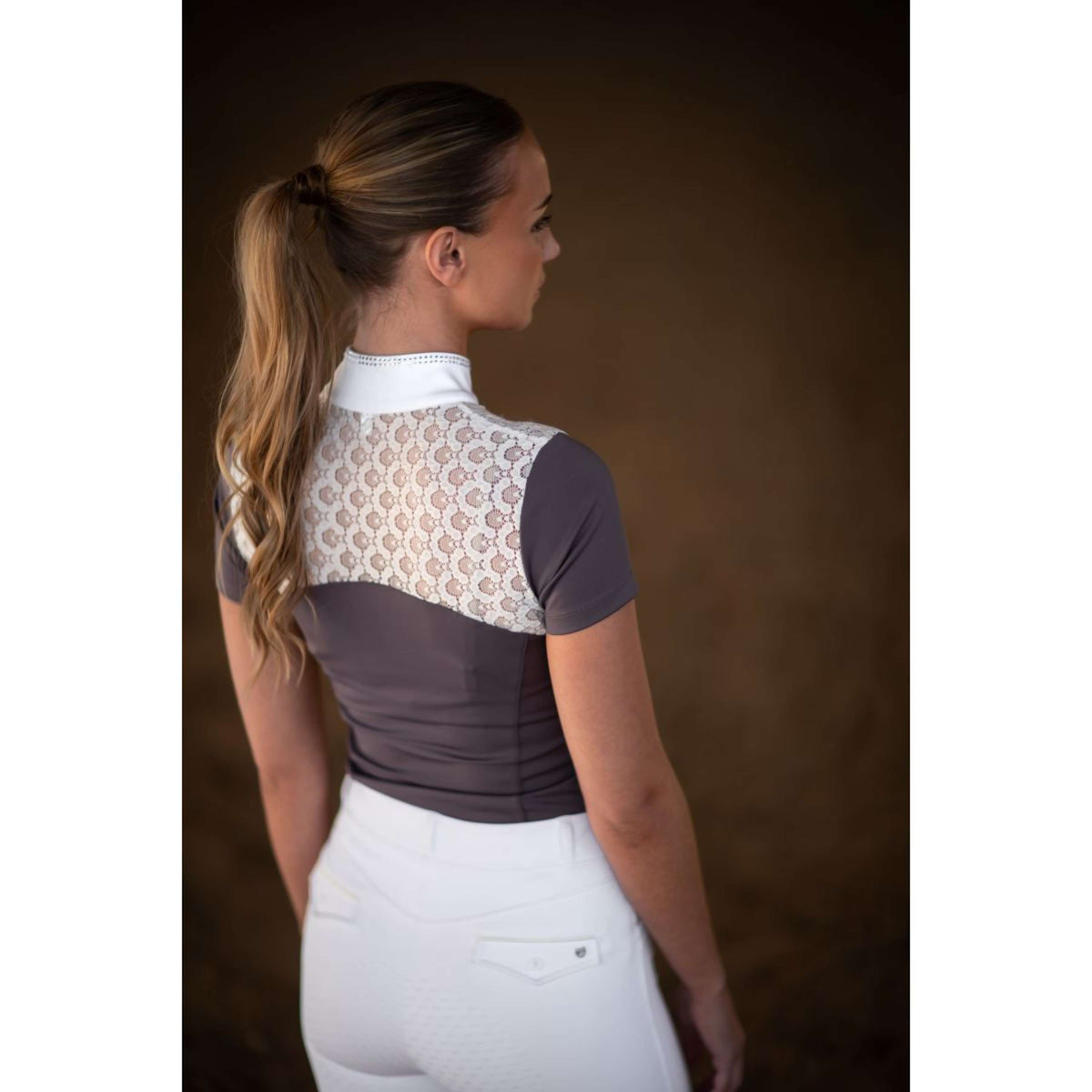 Equestrian Stockholm Camiseta de Competición Crystal Champion Blanco/Dark Violet