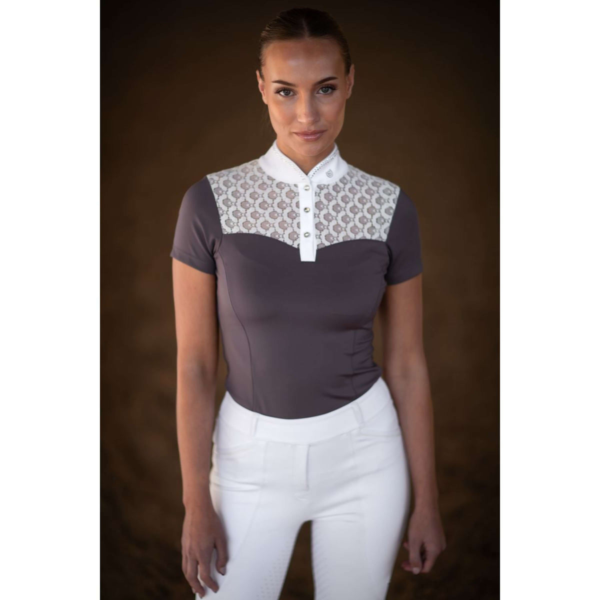 Equestrian Stockholm Camiseta de Competición Crystal Champion Blanco/Dark Violet