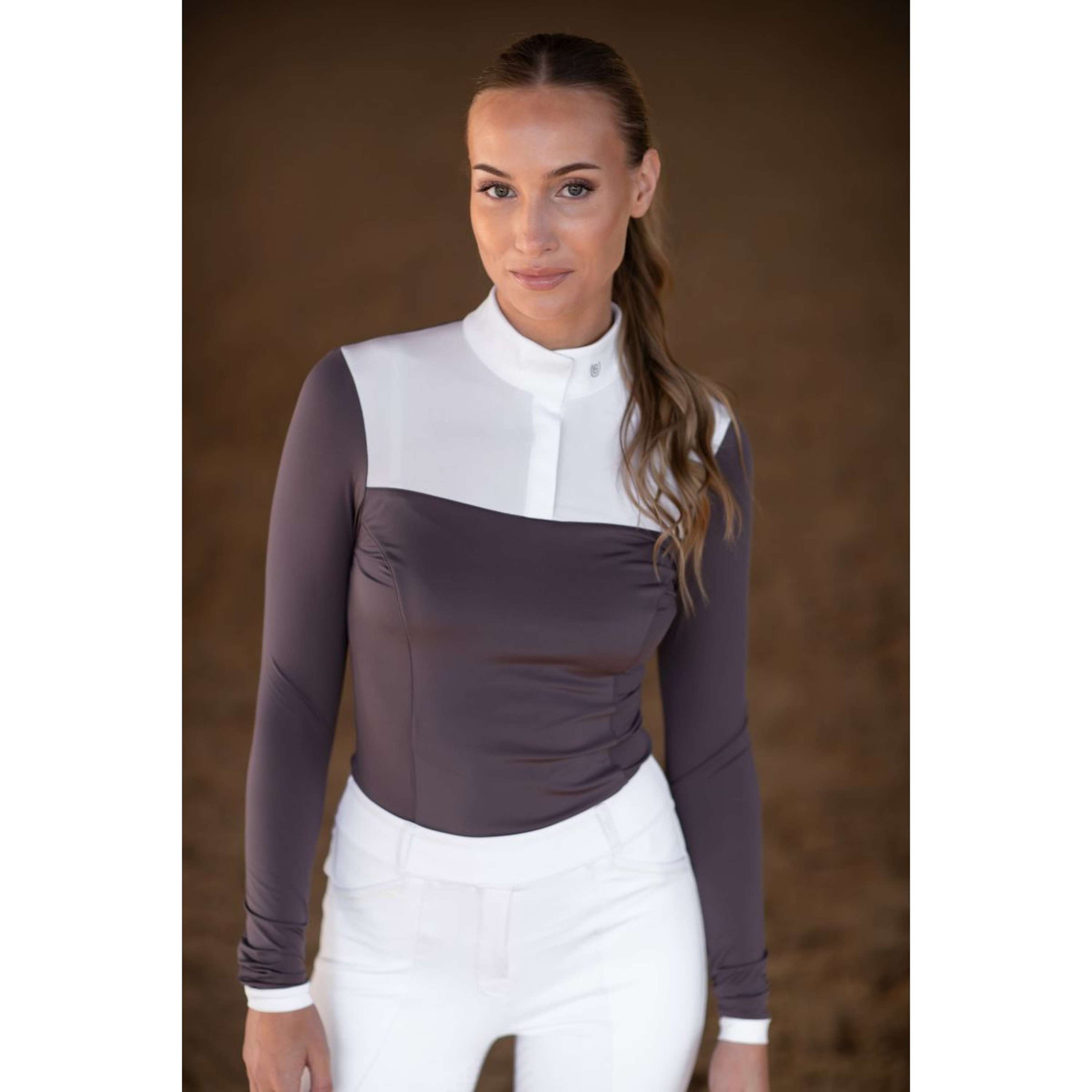Equestrian Stockholm Camiseta de Competición Fine Line Blanco/Dark Violet Equestrian Stockholm Camiseta de Competición Fine Line Blanco/Dark Violet