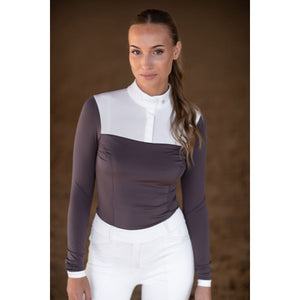 Equestrian Stockholm Camiseta de Competición Fine Line Blanco/Dark Violet