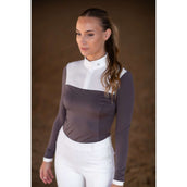 Equestrian Stockholm Camiseta de Competición Fine Line Blanco/Dark Violet