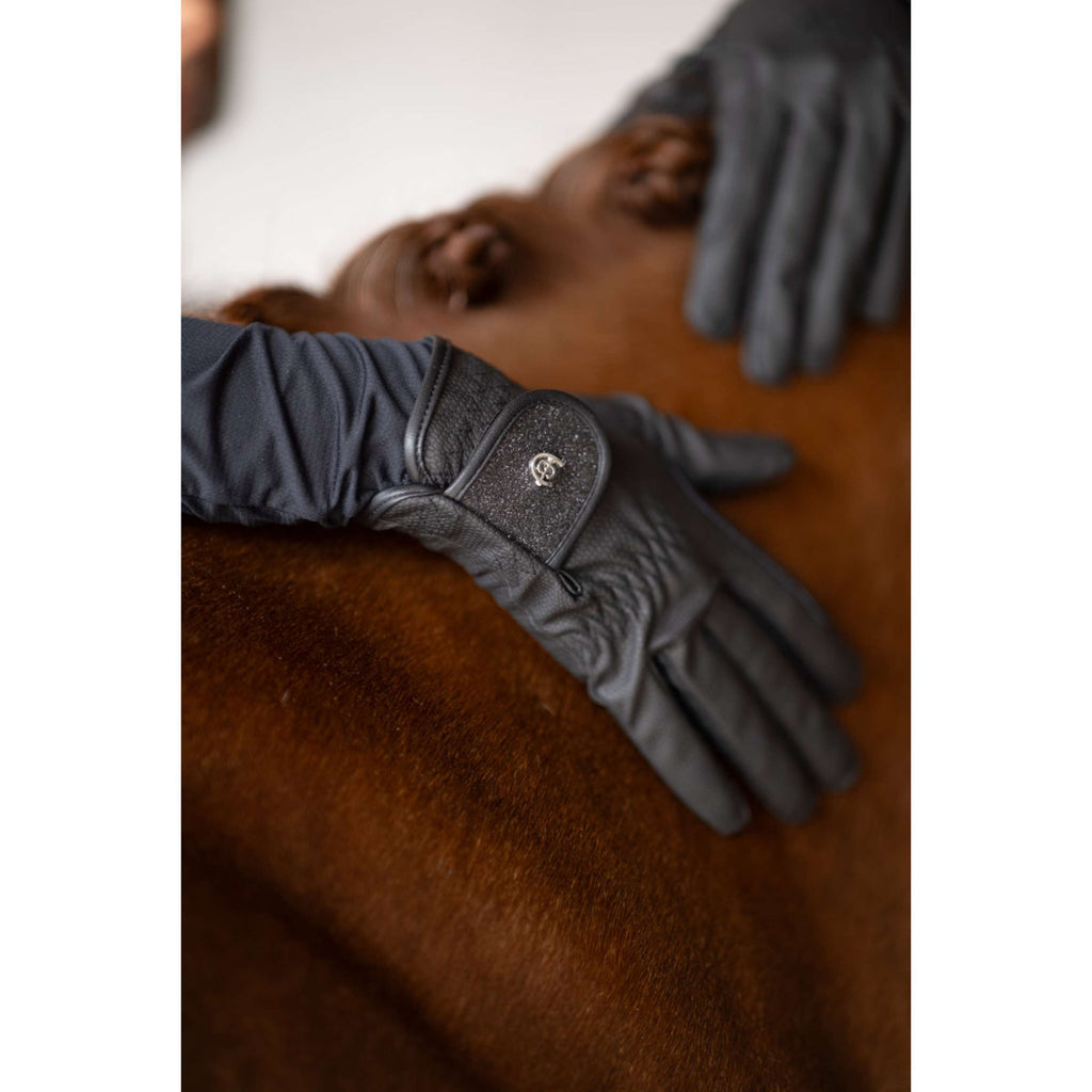 Equestrian Stockholm Guantes de Equitación Motion All Black Glimmer