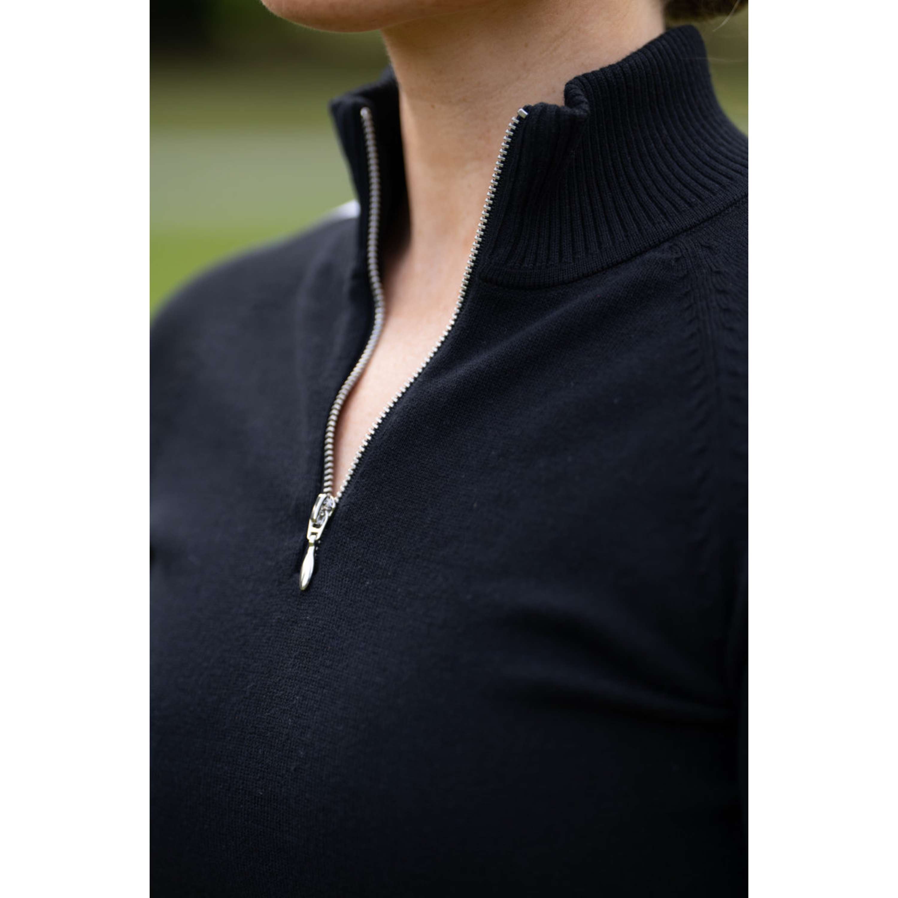 Equestrian Stockholm Knitted Zip Top Negro