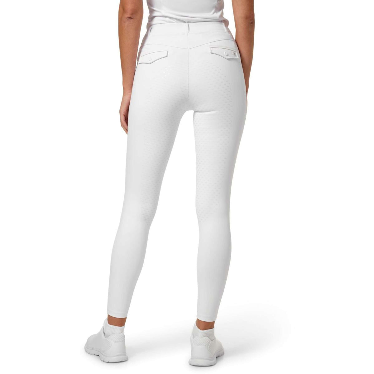 Equestrian Stockholm Legging de Equitación Premium Full Grip Blanco