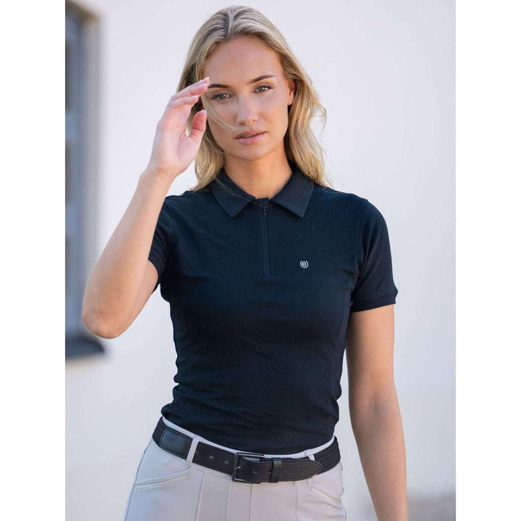 Equestrian Stockholm Poloshirt Zip Negro