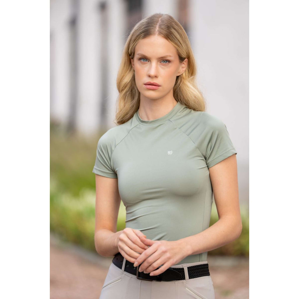 Equestrian Stockholm Camiseta Dynamic Short Sleeve Pistachio White