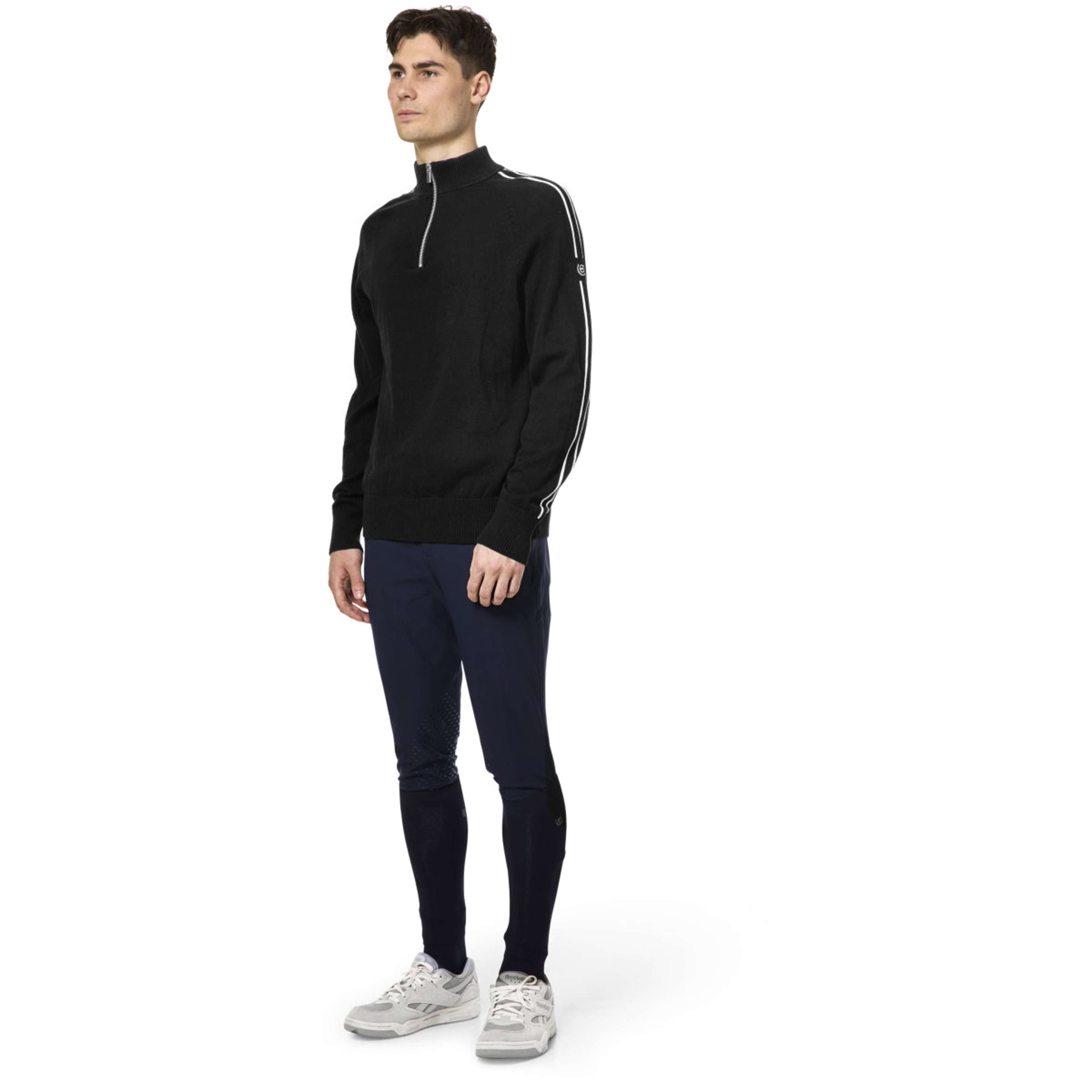 Equestrian Stockholm Knitted Zip Top Hombres Negro