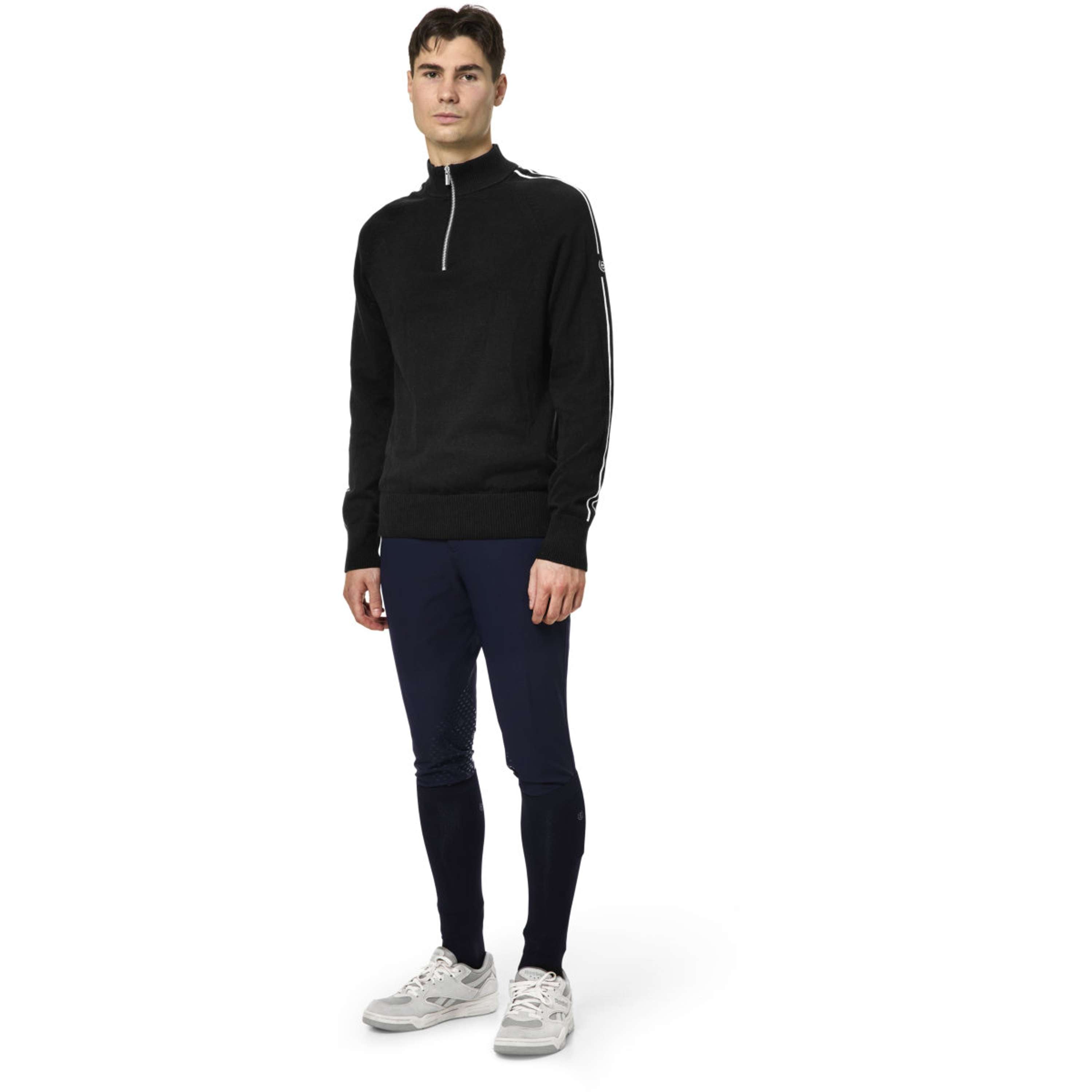 Equestrian Stockholm Knitted Zip Top Hombres Negro