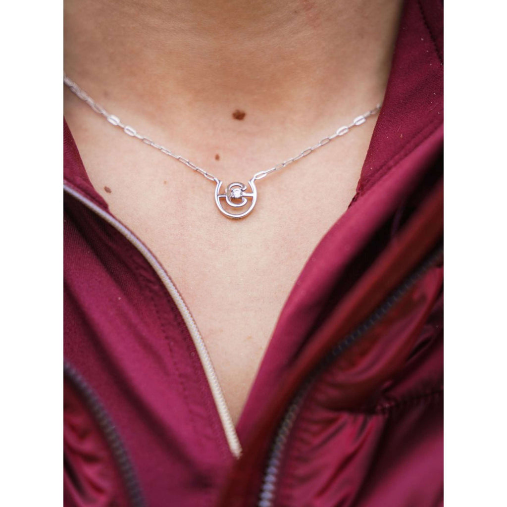 Equestrian Stockholm Cadena de cuello Swarovski Crystal Plata