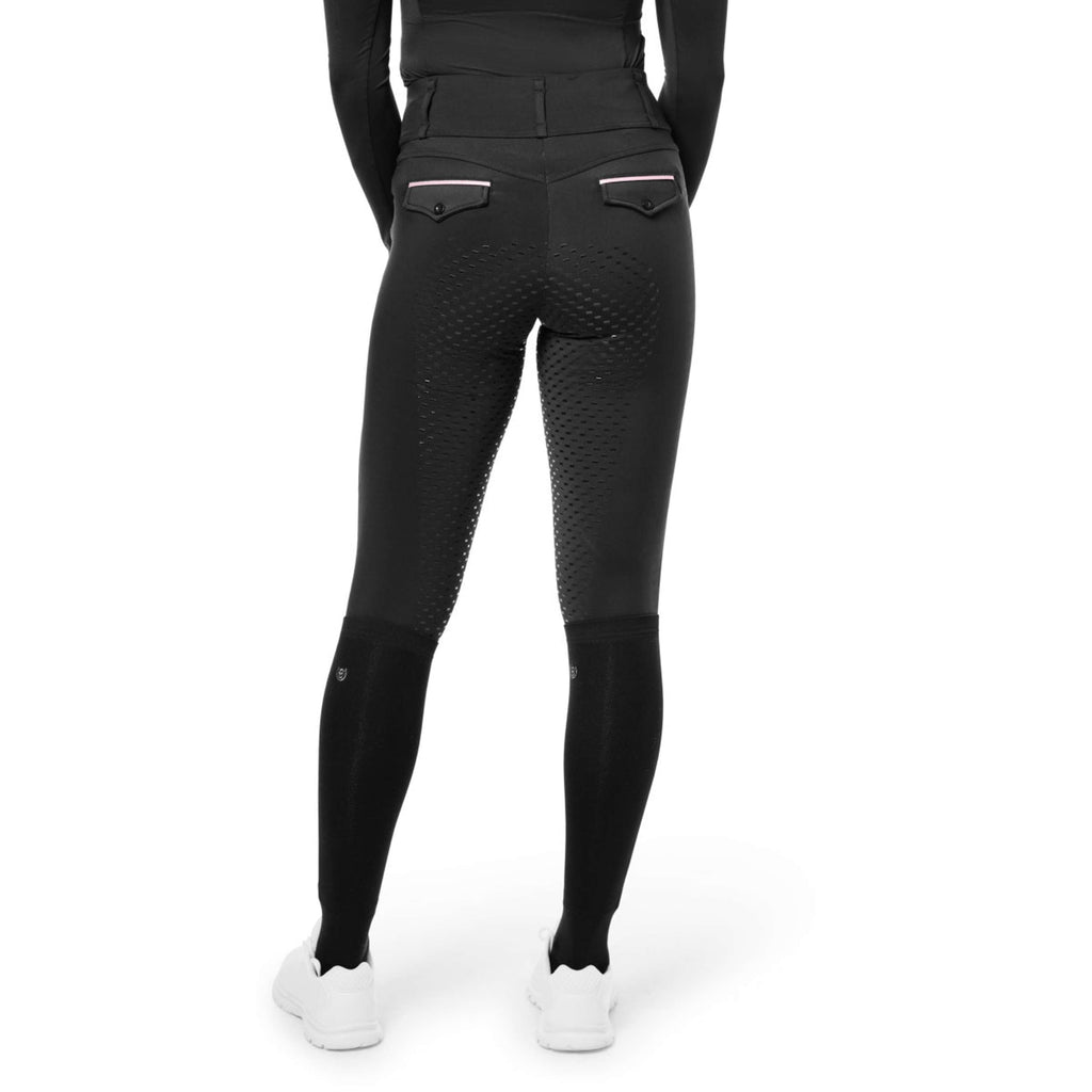 Equestrian Stockholm Legging de Equitación Premium Full Grip Black & Pink Glimmer
