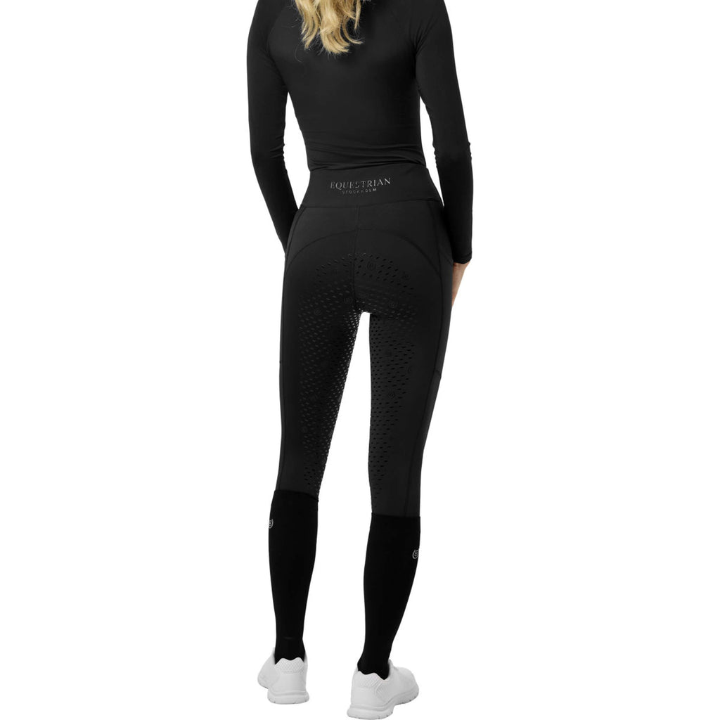 Equestrian Stockholm Legging de Equitación de Invierno Movement Full Grip Negro