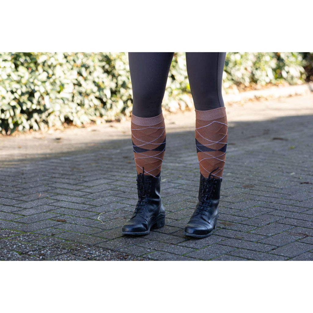 Harry's Horse Calcetines de Equitación Argyle Mocha-Bisque