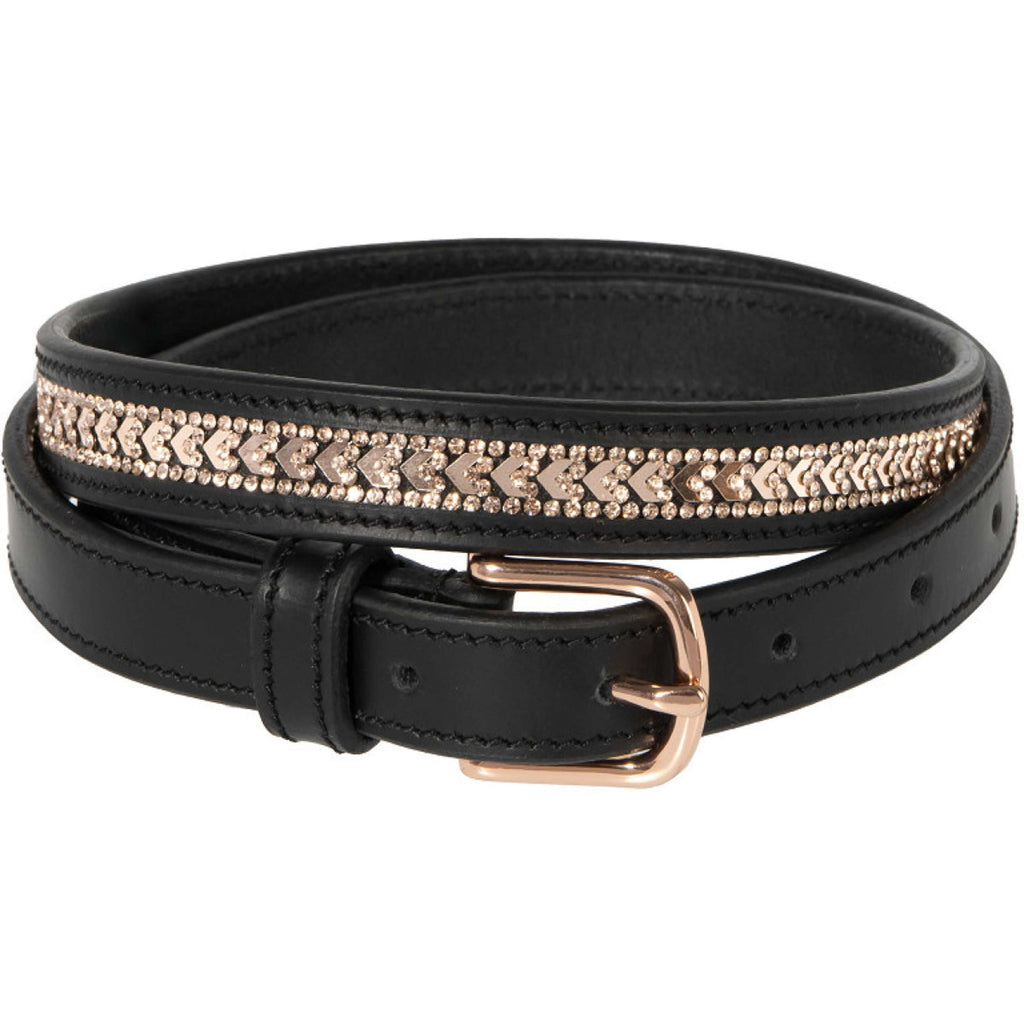 Harry's Horse Cinturón Sparkling Arrow Cuero Negro/Oro rosa