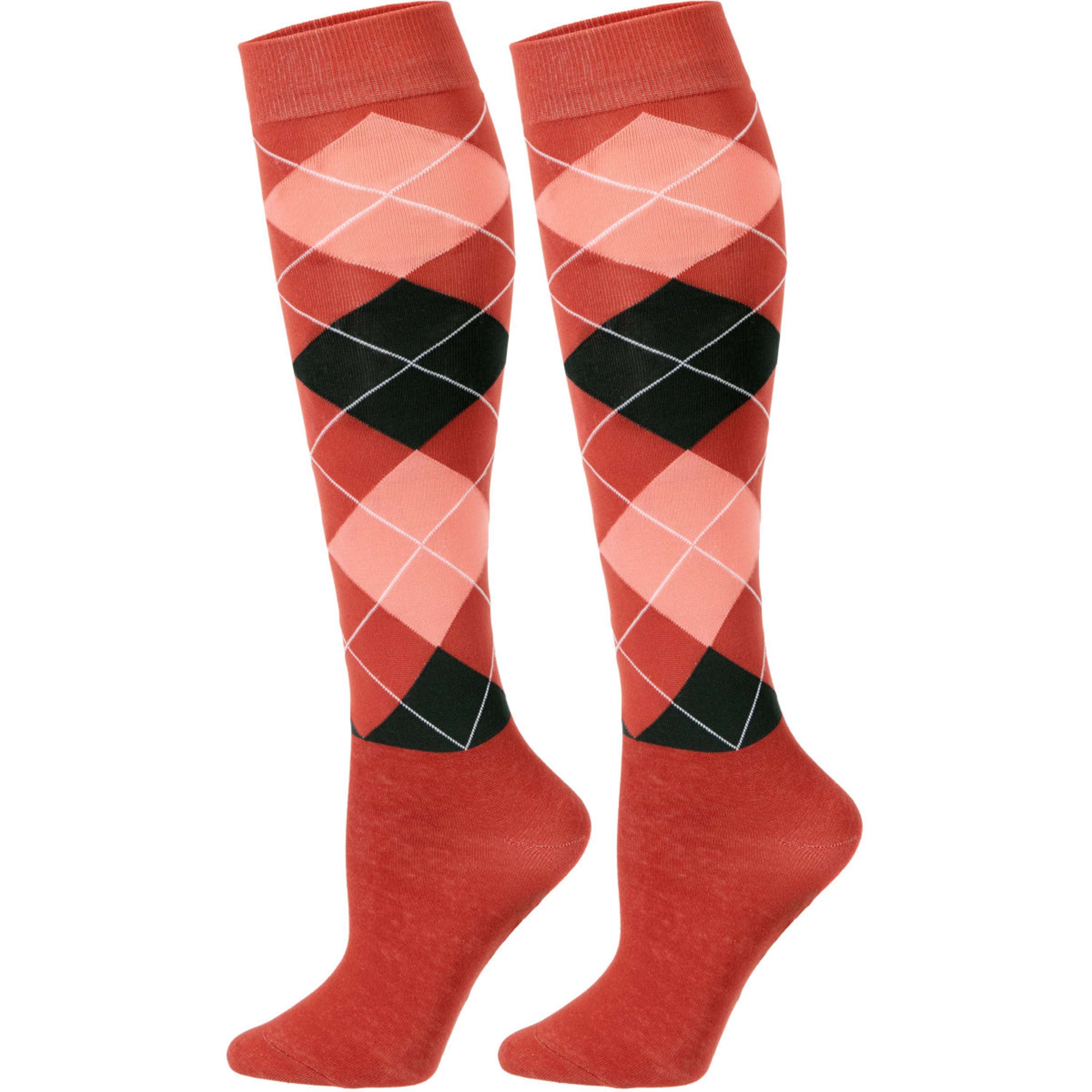 Harry's Horse Calcetines de Equitación Argyle Hot-Sauce