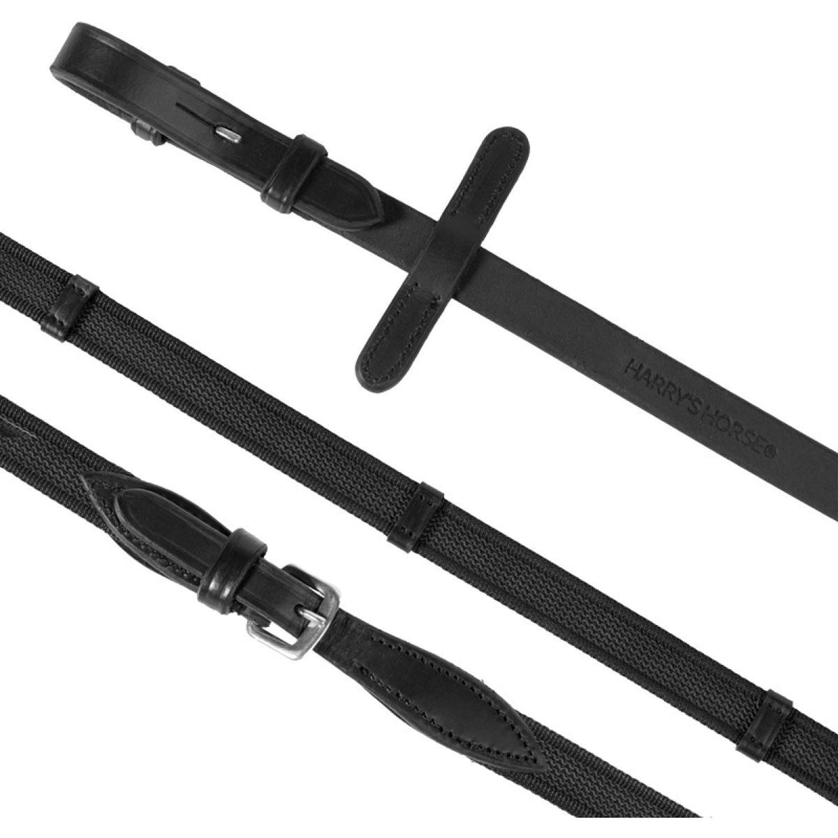 Harry's Horse Riendas Supergrip con topes Negro
