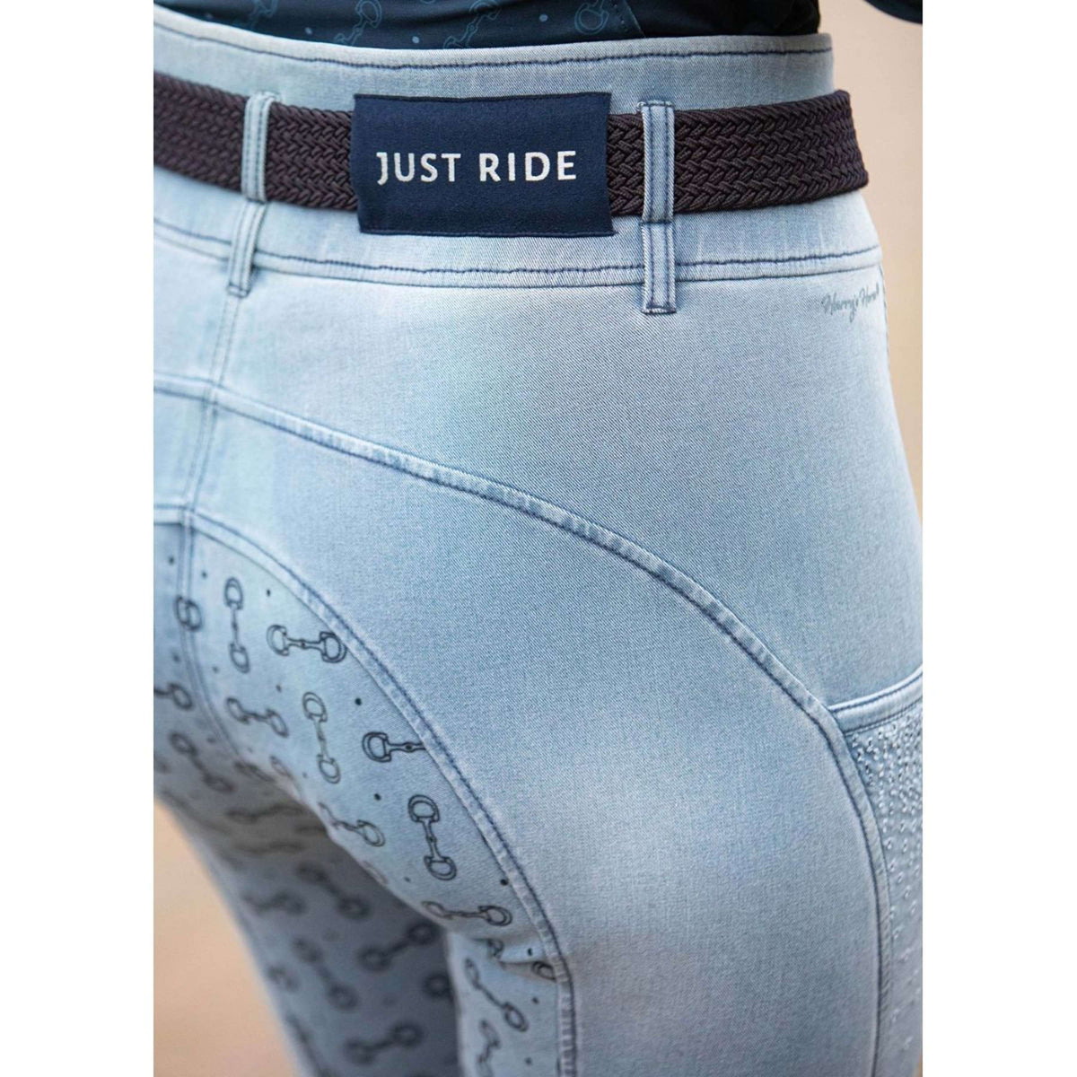 Harry's Horse Pantalón de Equitación Just Ride Retro Full Grip Azul claro