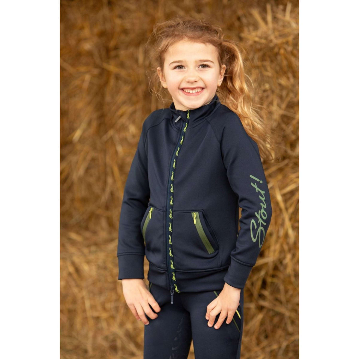 Harry's Horse Sudadera con capucha y cremallera STOUT! Lime Navy