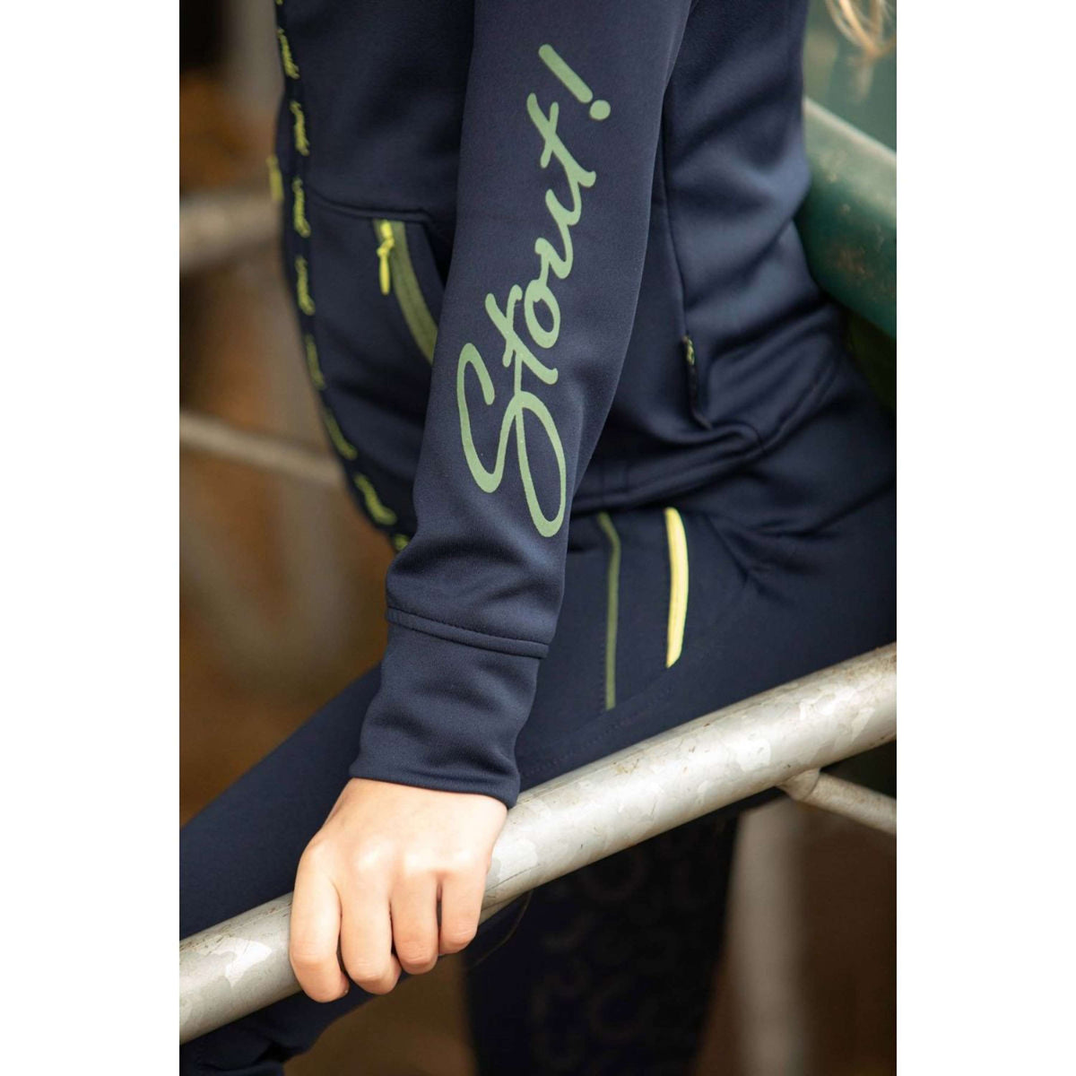 Harry's Horse Sudadera con capucha y cremallera STOUT! Lime Navy