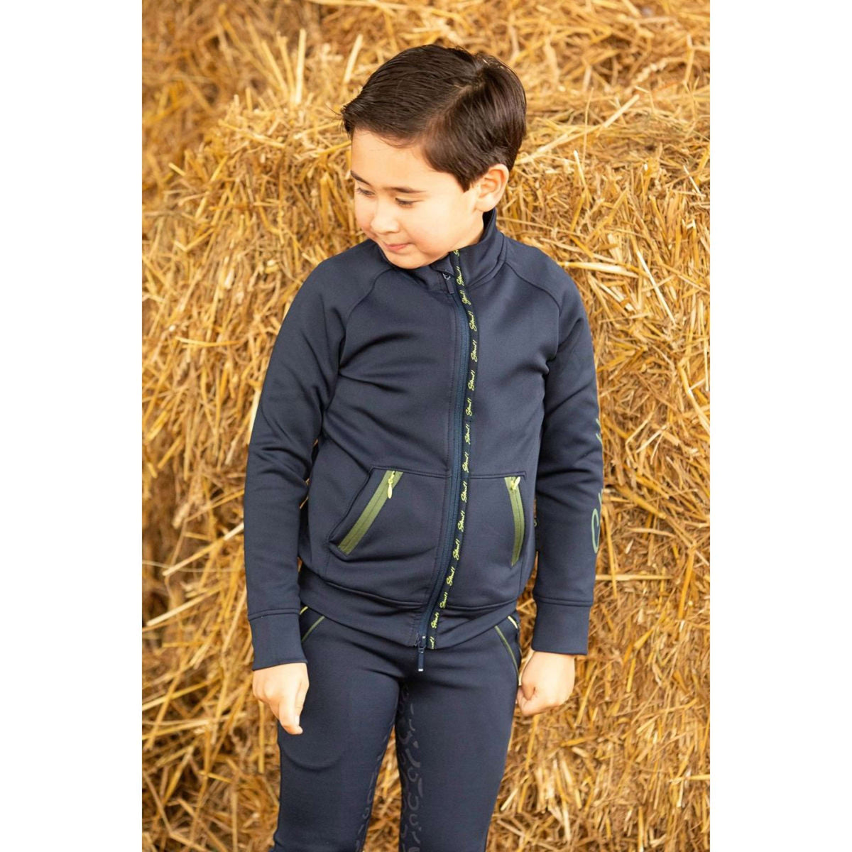 Harry's Horse Sudadera con capucha y cremallera STOUT! Lime Navy