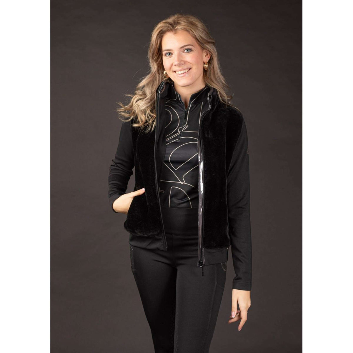 Harry's Horse Sudadera con capucha y cremallera Denici Cavalli Stardust Negro