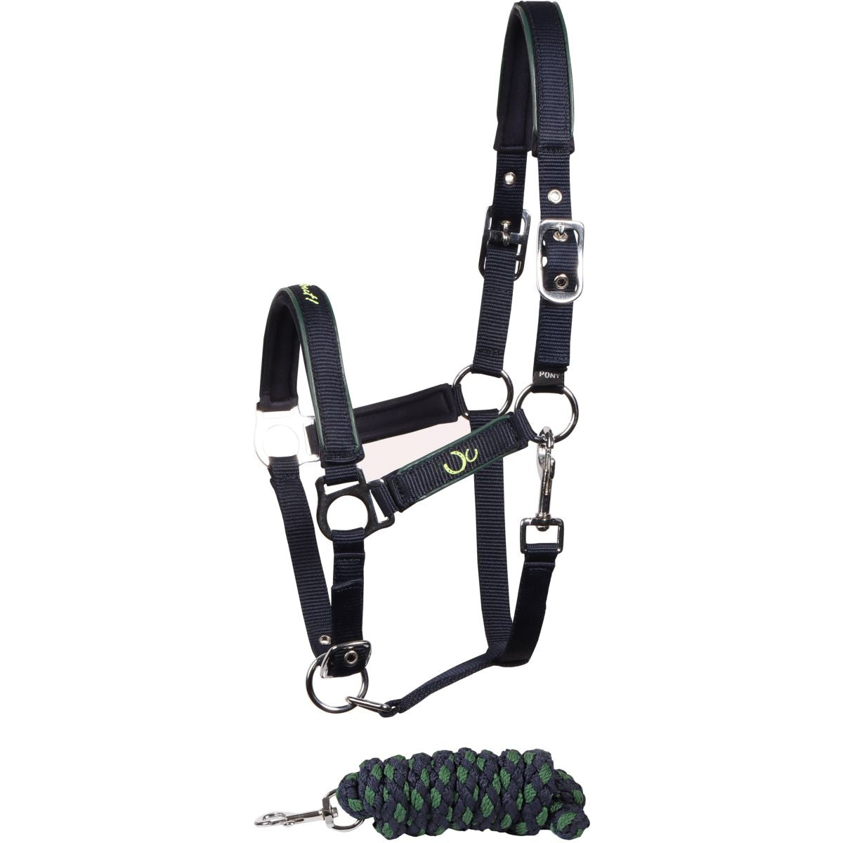 Harry's Horse Juego de Cabestro STOUT! Lime Navy