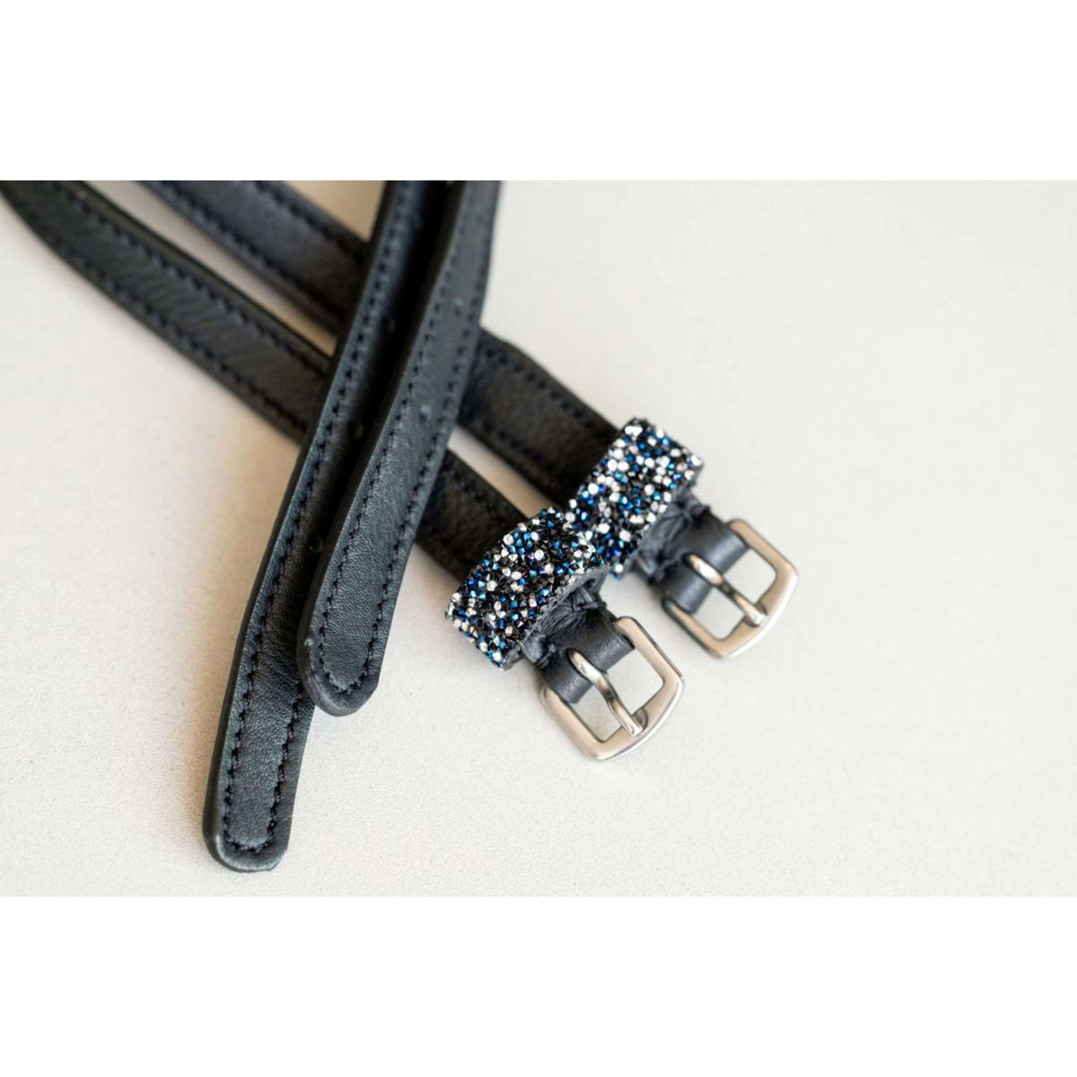 HB Ruitersport Correas para espuelas Showtime Sparkle Negro Azul