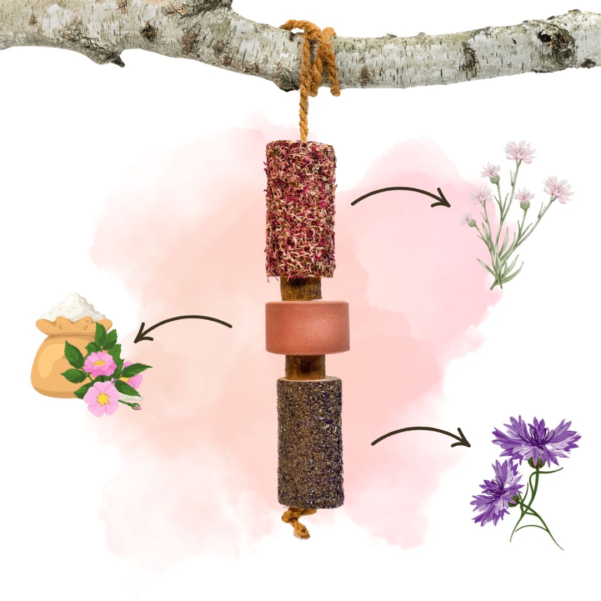 Herbie Juguete de madera a base de hierbas Tummy