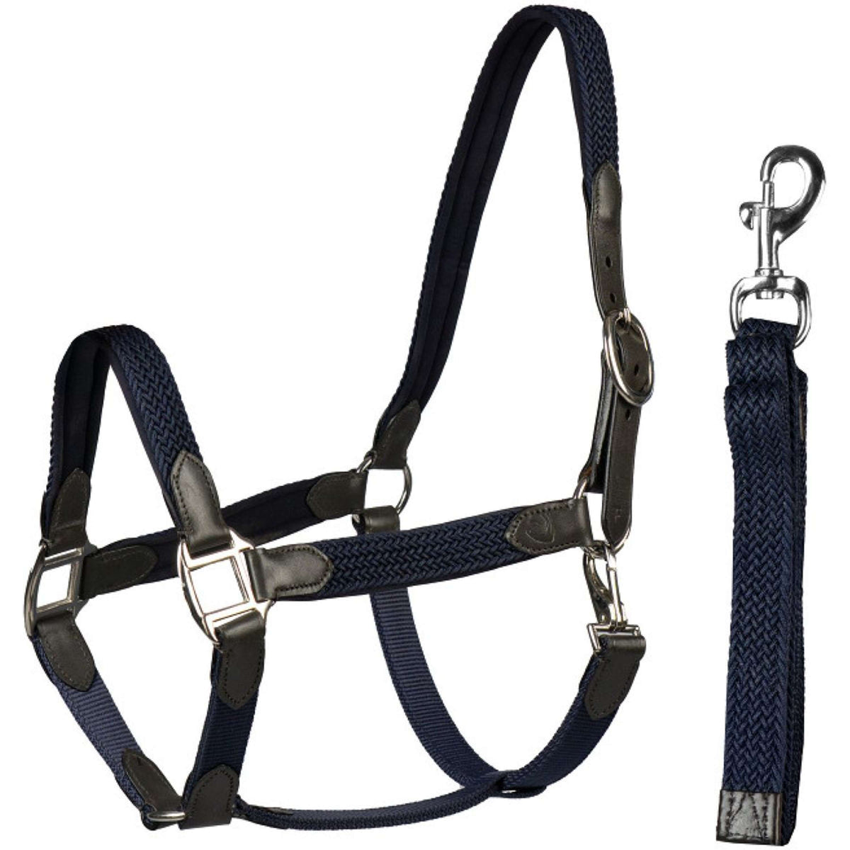 HORKA Juego de Cabestro Cuero con nylon trenzado Marron/azul