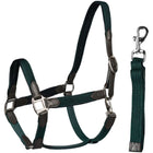 HORKA Juego de Cabestro Cuero con nylon trenzado Marron Verde