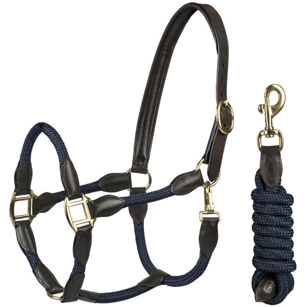 HORKA Juego de Cabestro Cuero con cordón Marron/azul